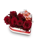 Box of flowers and candies